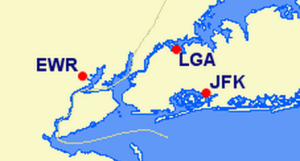 Searching NYC will search flights to all three airports