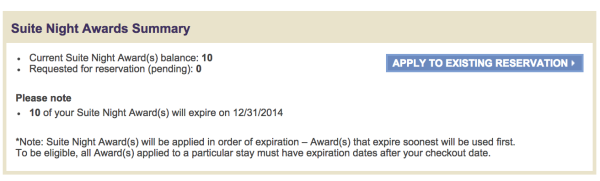 It's already September, and I've tried using these awards on almost every reservation this year.