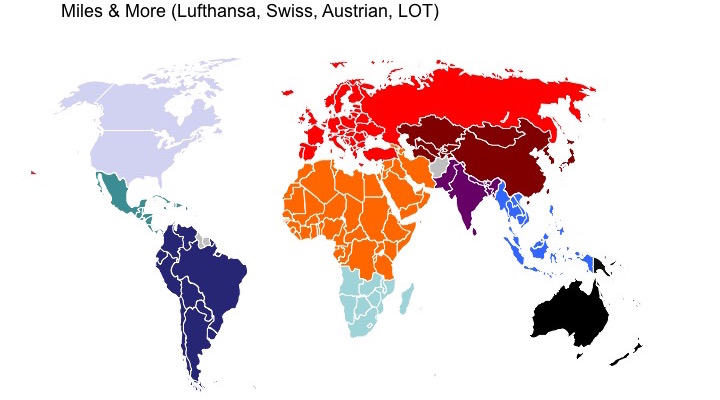 Could potentially be very useful for Middle East/Africa travel, and has generous interpretations of Europe, South America, North and Central Asia and domestic premium travel at 35k roundtrip.