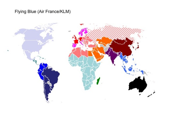 Air France seems to not list a lot of countries Skyteam actually flies to